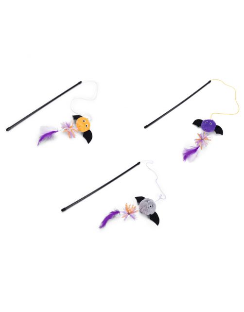 Beeztees Halloween Kattenhengel Vleermuis - Kattenspeelgoed - 42x7 cm Assorti