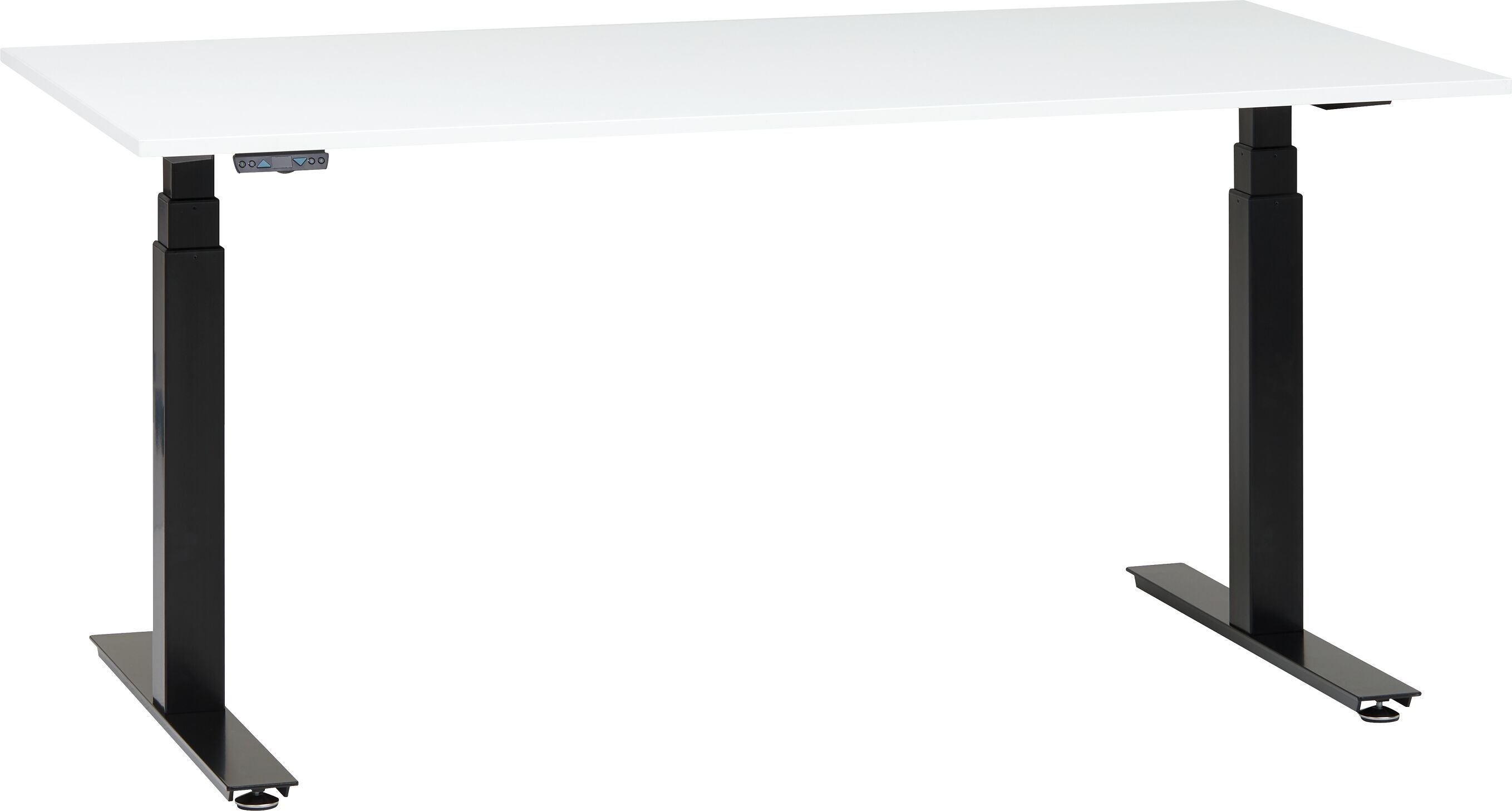 FLEXCUBE PROFI Schreibtisch höhenverstellbar - Weiss / B: 200.0 cm x T: 80.0 cm x H: 67.0 cm