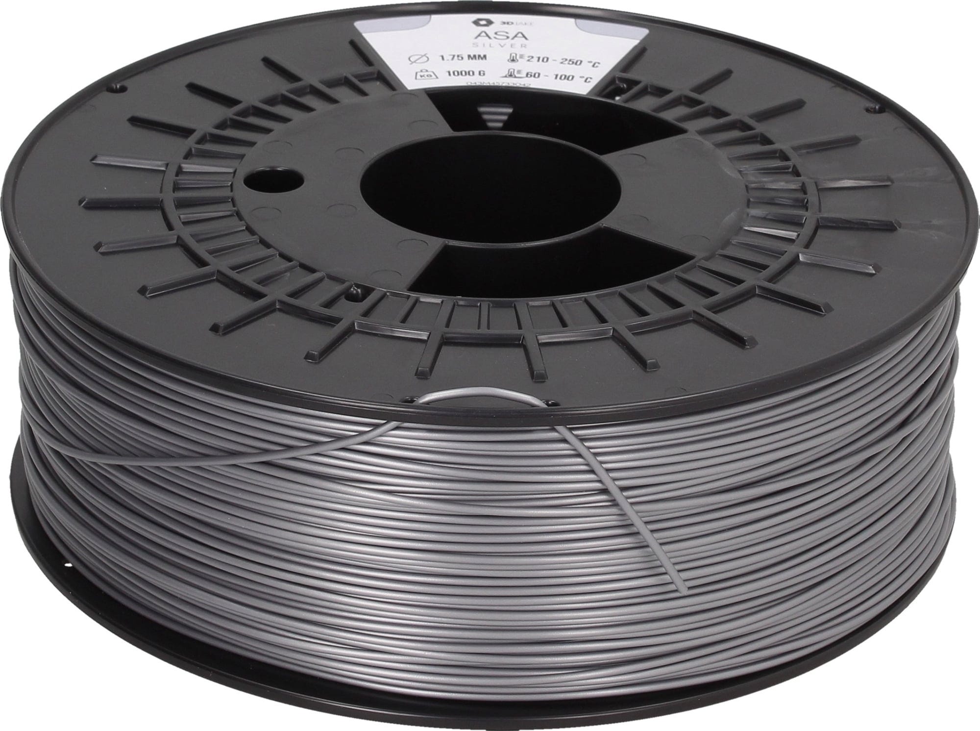 3DJAKE  ASA Silber, 1,75 mm / 1000 g    Witterungs- und UV-beständiges ASA Filament in Silber