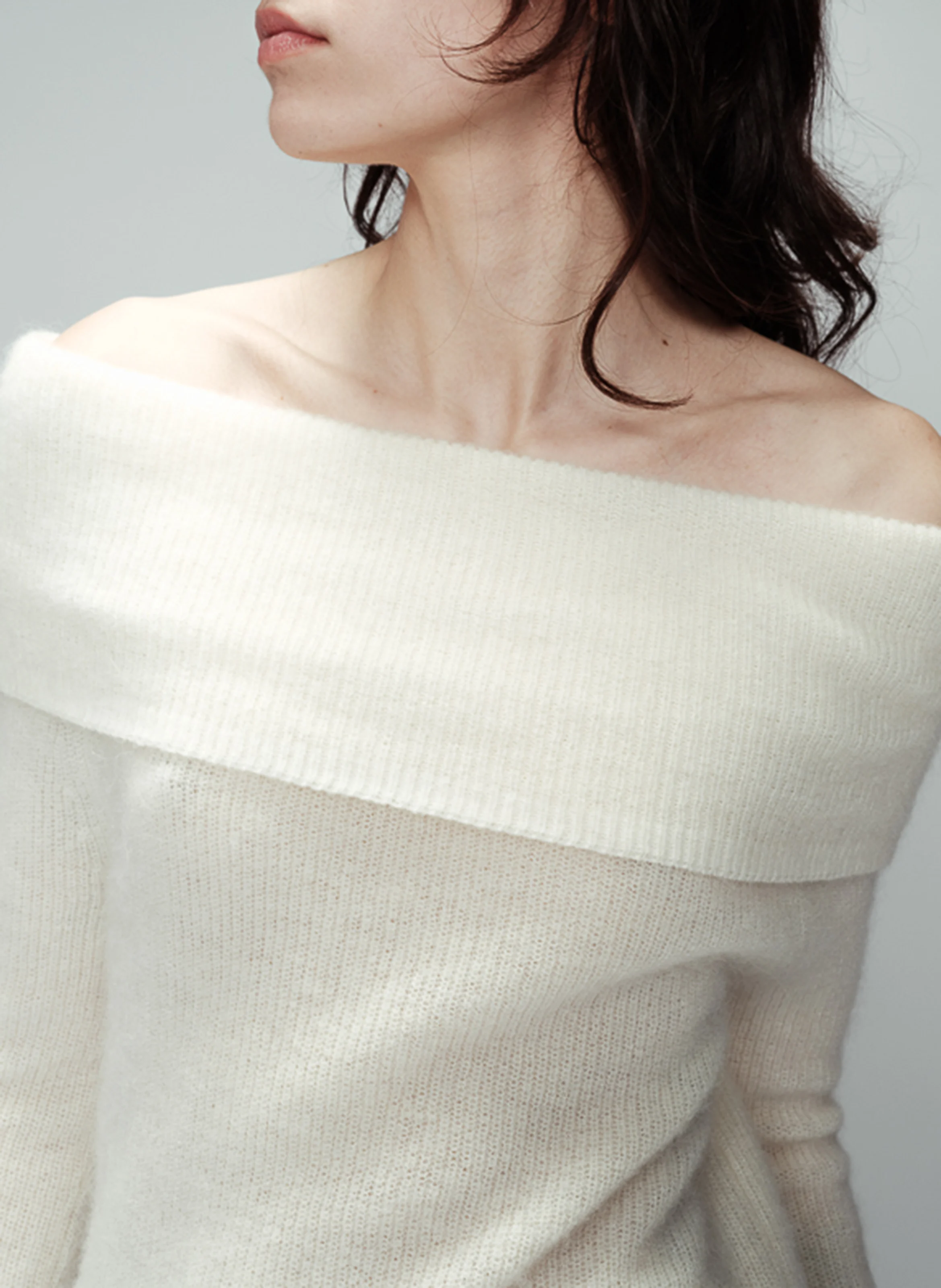 ORANGER - Pull épaules dégagées en laine mélangée | Beige