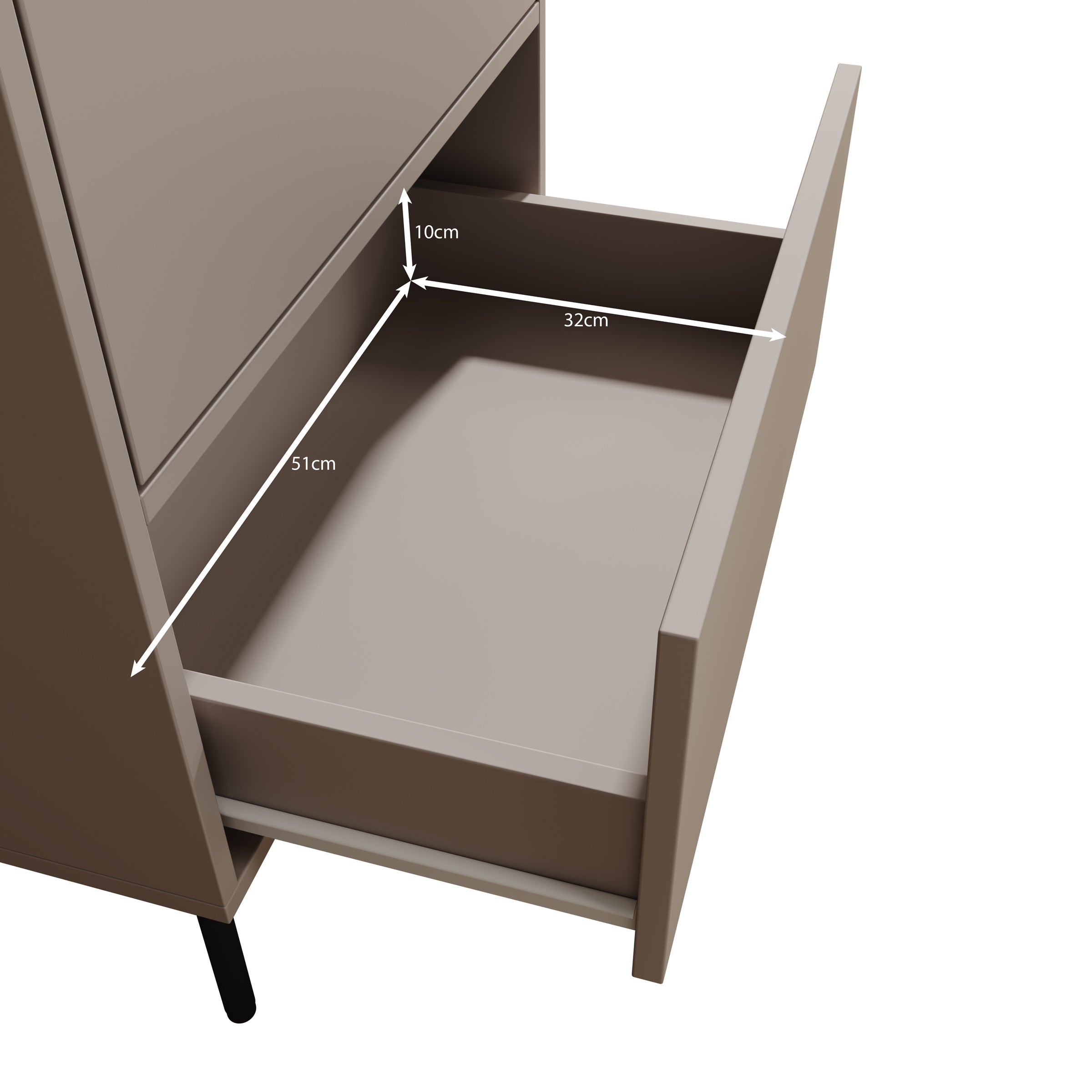 Dimora - Vitrinekast - Beige - 60x40x185 cm