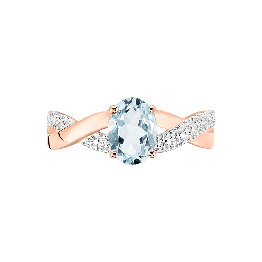 Bague Candice Or Rose Aigue Marine