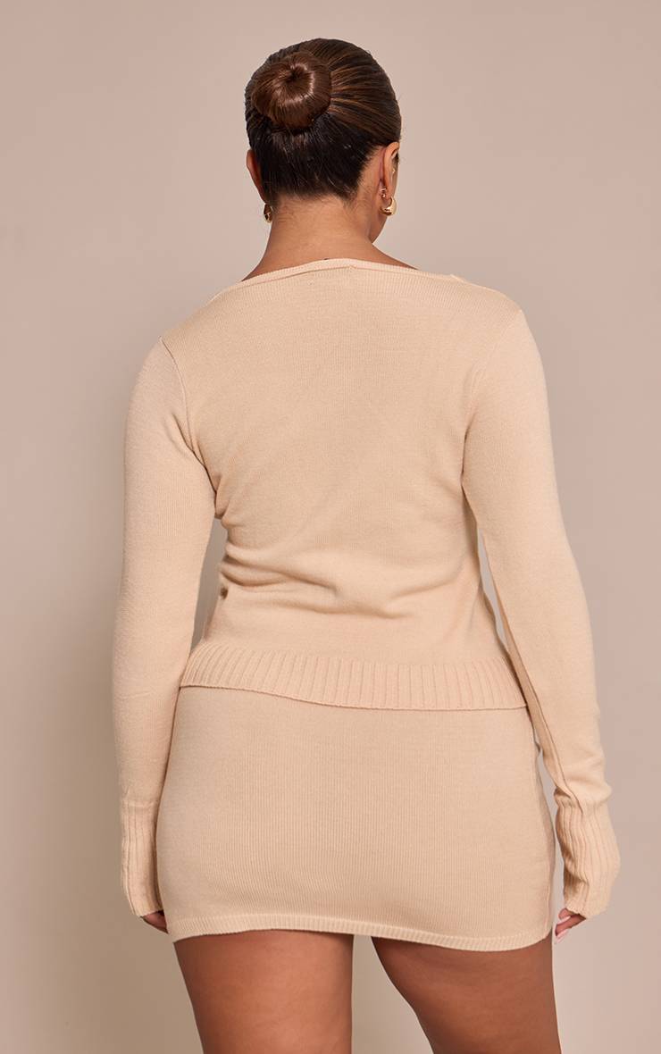 Gris Pierre Cardigan En Maille Avoine Ajusté