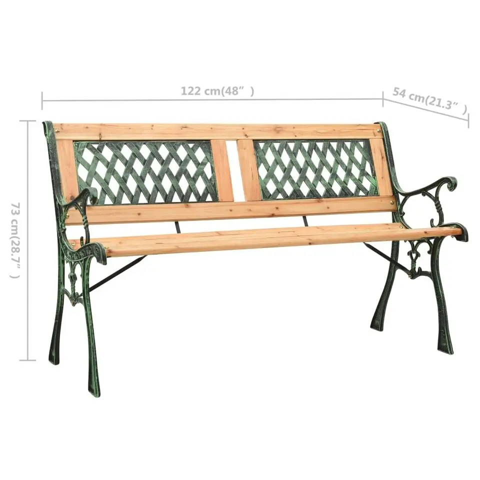 vidaXL - Tuinbank - Groen - Chinees vurenhout - 122 cm