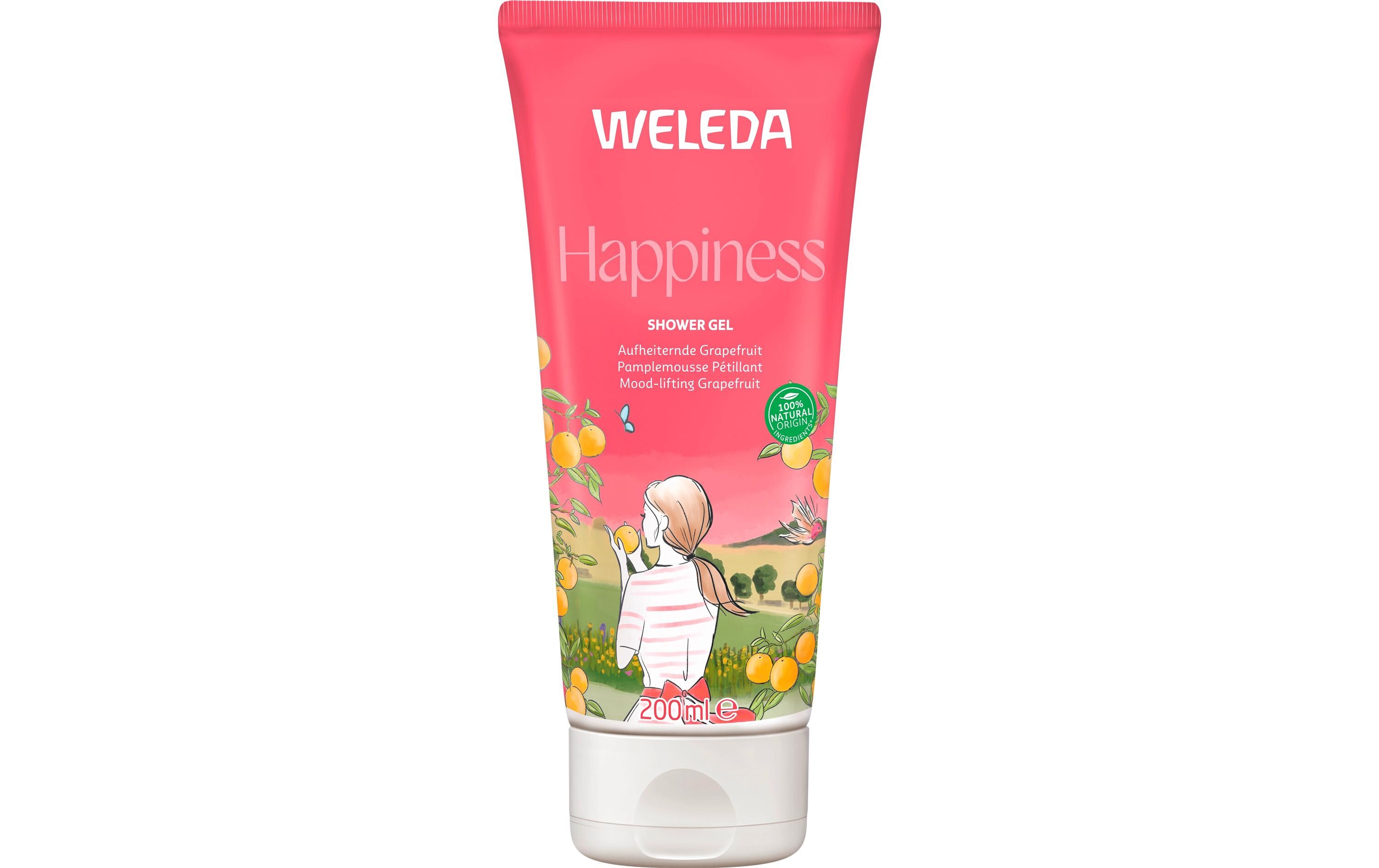 Duschgel Happiness Grapefruit 200 mlNatürliches Duschgel reinigt sanft und hinterlässt ein gepflegtes Hautgefühl