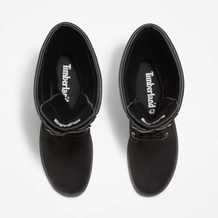 Bota Timberland Premium de 14 polegadas para mulheres na cor preta.