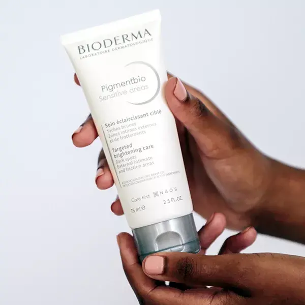 Bioderma Pigmentbio Sensitive Areas, creme clareador anti-manchas escuras para rosto e corpo, 75ml