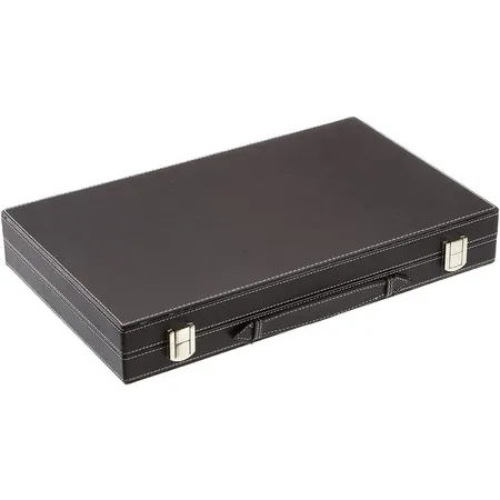 Philos Backgammon grün, medium, Kunstleder