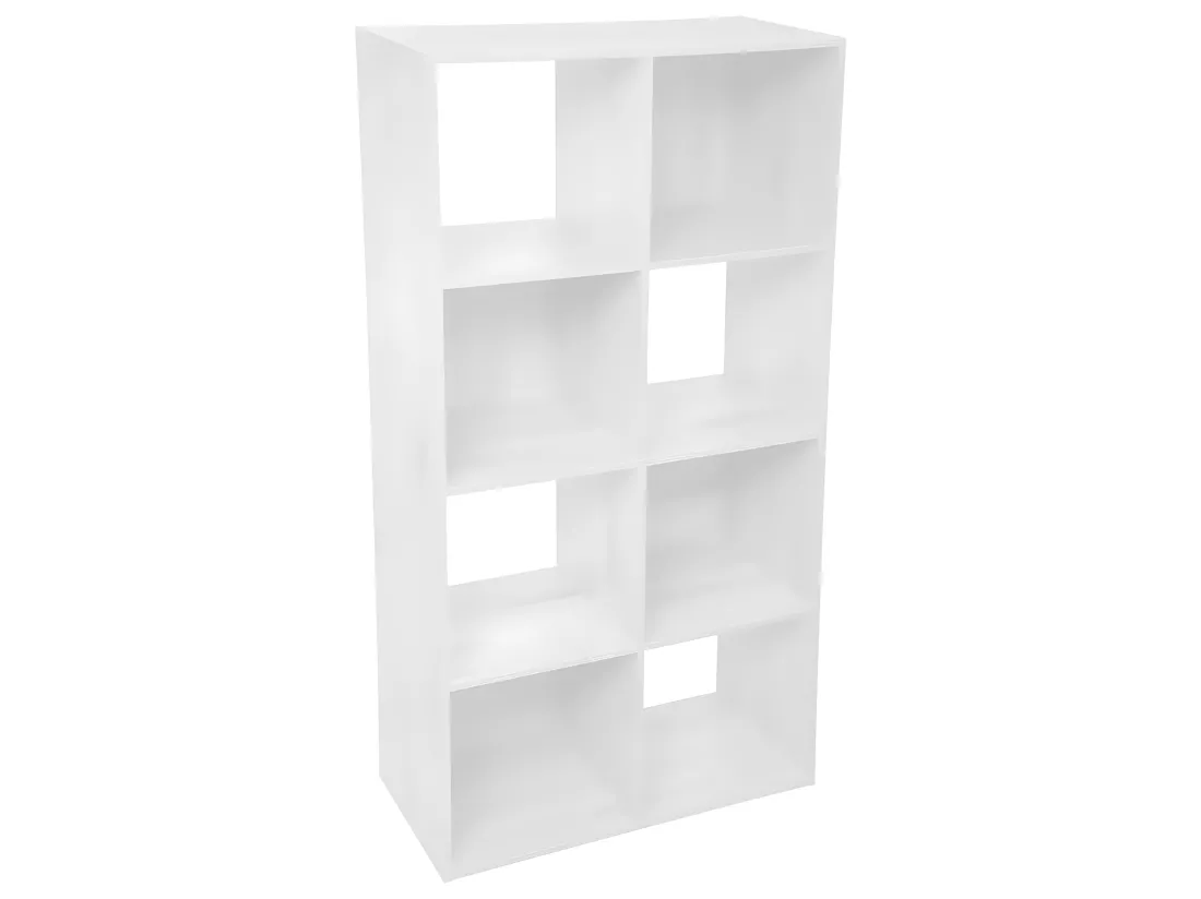 Meuble Étagère 8 cases de rangement Blanc H 134 cm