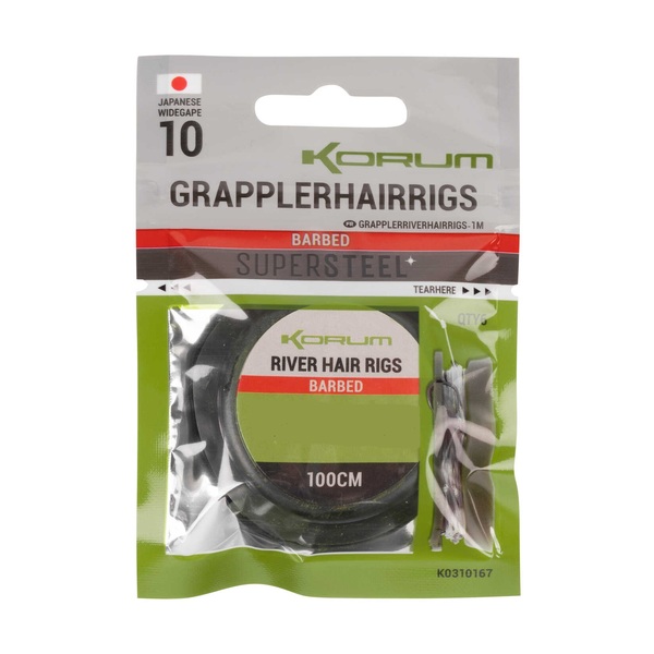 Bas de ligne Korum Grappler River Hair Rigs (6 pcs)