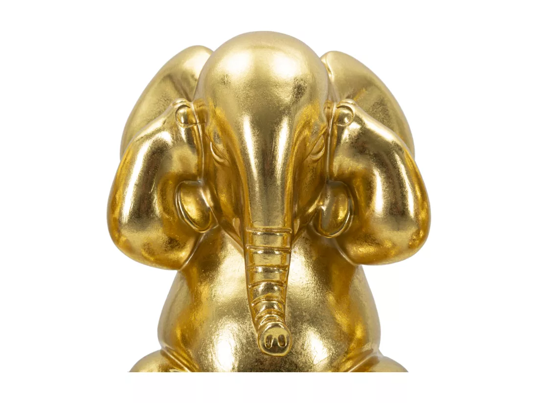 Lot de 3 éléphants en résine dorée Ø 15,5x20,5 cm