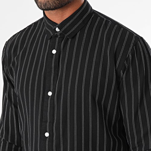Chemise Manches Longues A Rayures 1038780-XX-12 Noir