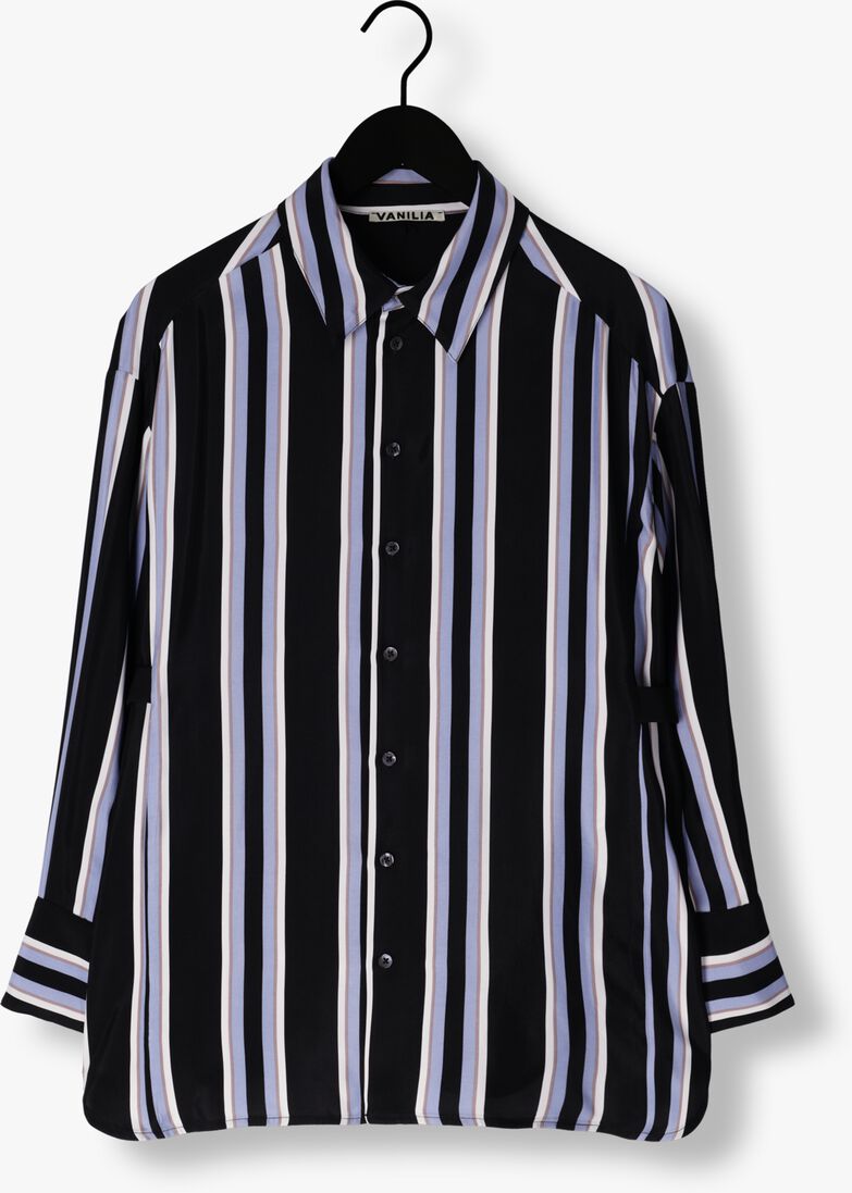 VANILIA zwarte vanilia blouse blouse striped fit adjustable