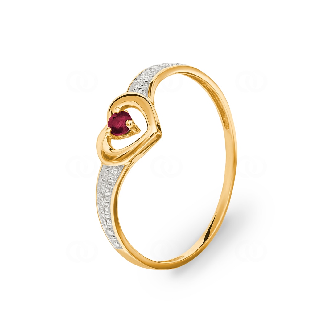 Damenring 750/18 K Gelbgold mit Rubin