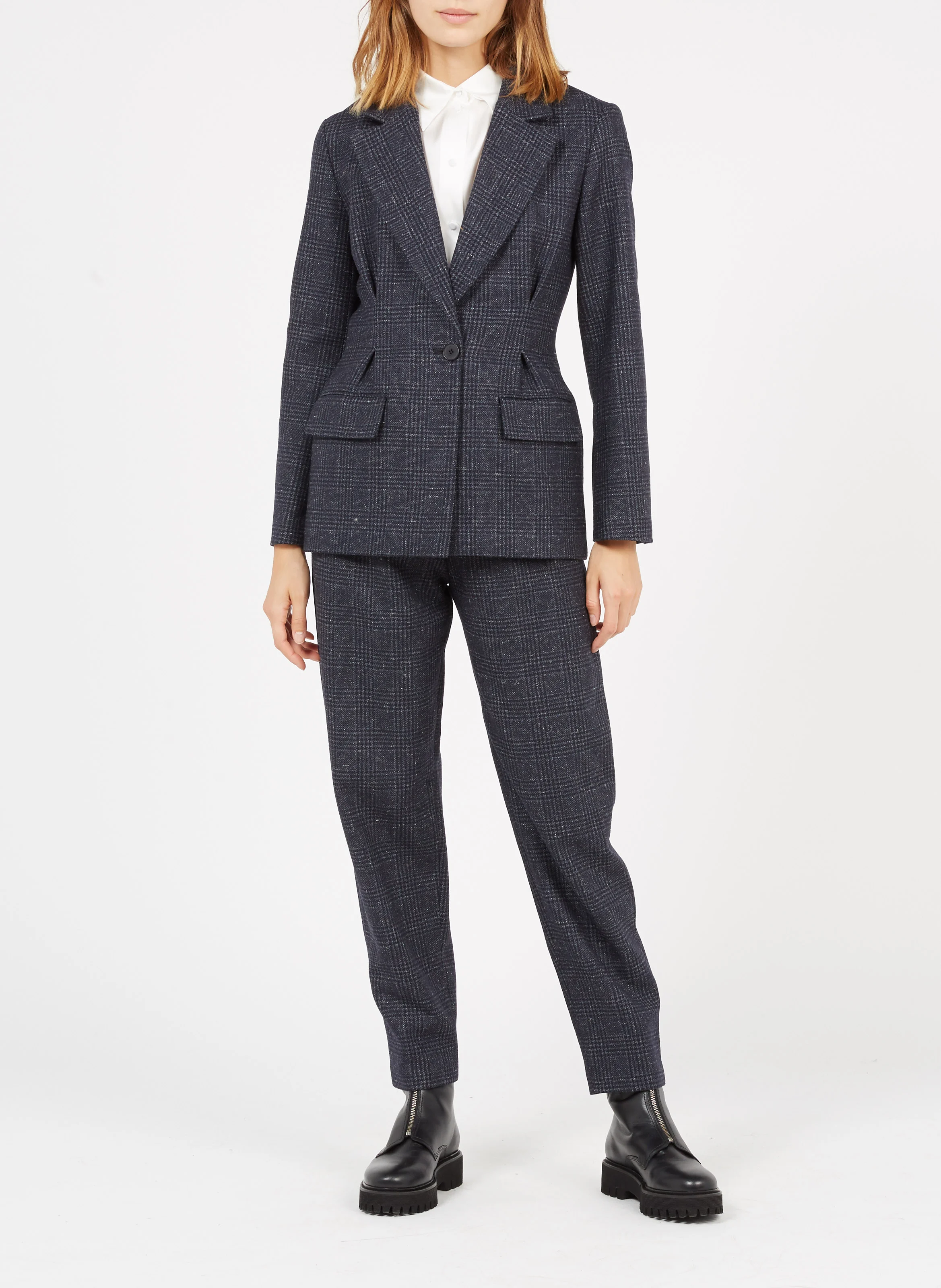 Chemise col classique en soie | Blanc