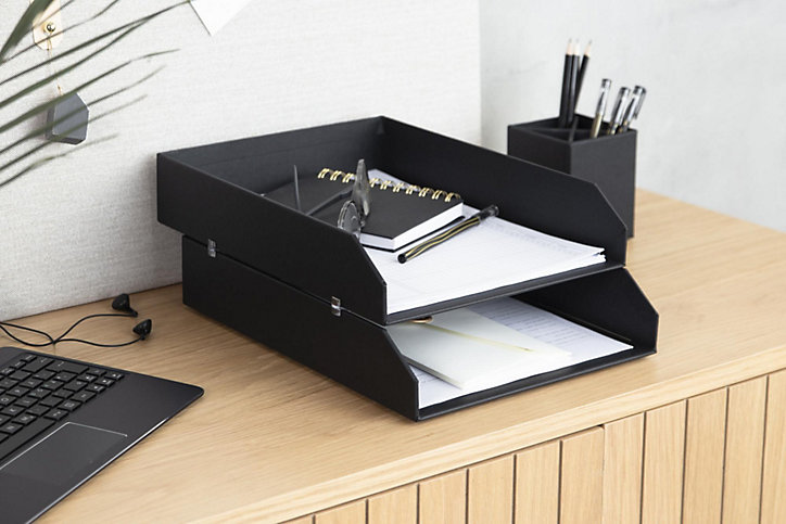 Organiseur range-courriers 2 compartiments Hakan Bigso Box noir
