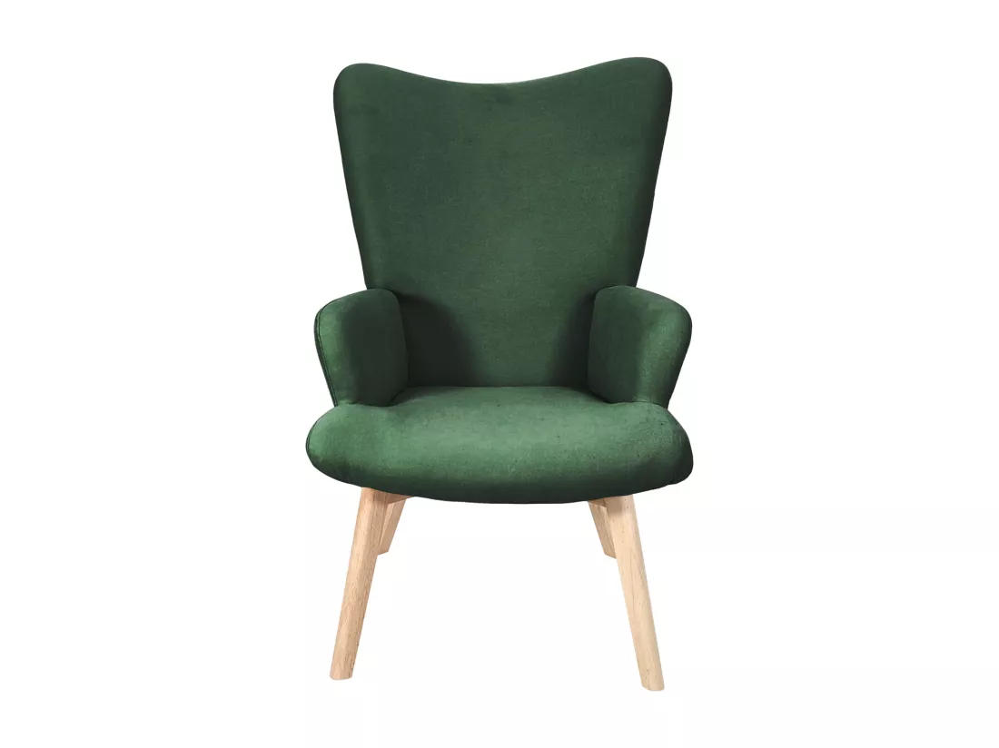 SVITA OLAV fauteuil à oreilles chaise de relaxation accoudoir dossier haut moderne vert foncé