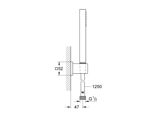 Pommeau de douche GROHE Euphoria Cube Stick avec flexible + support