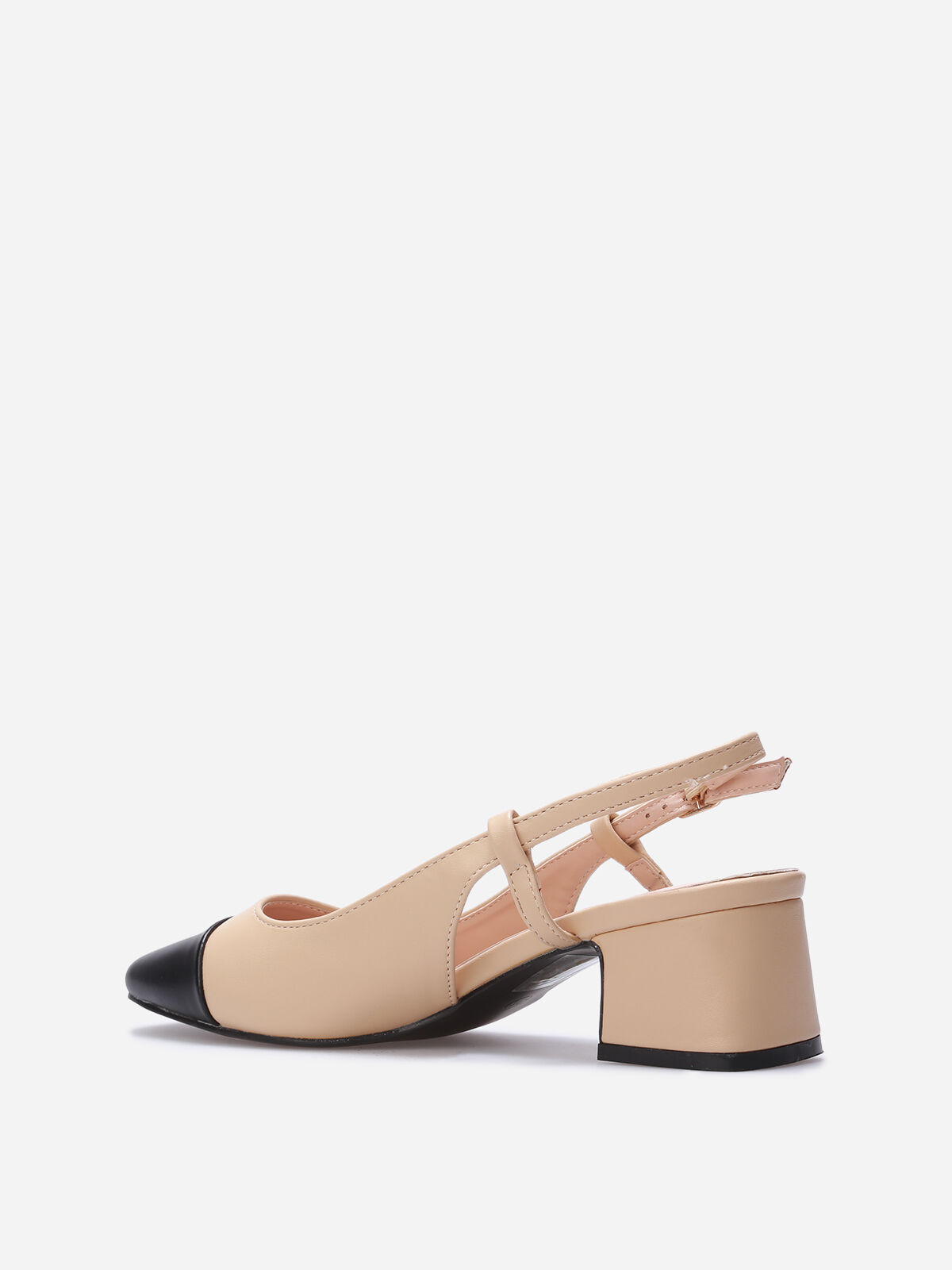 Escarpins slingback bicolores- Beige