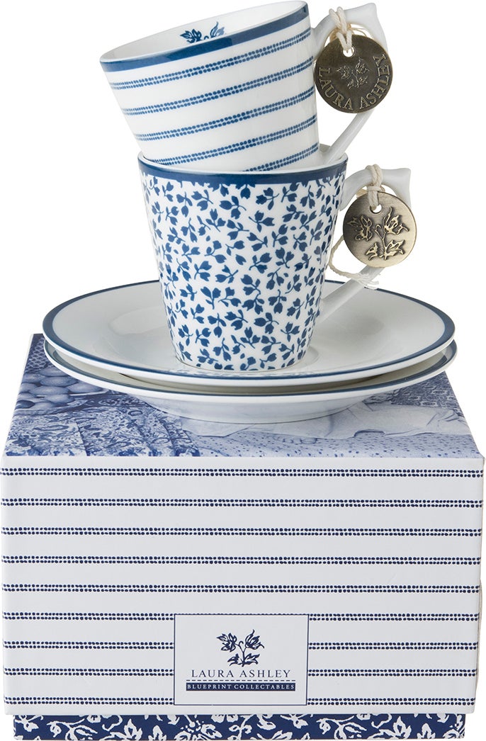 Laura Ashley kop en schotel blauw 4-delig