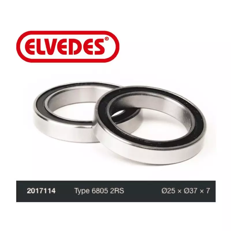 ELVEDES Roulement Type 6805 2RS diamètre 25 x diamètre 37 x 7