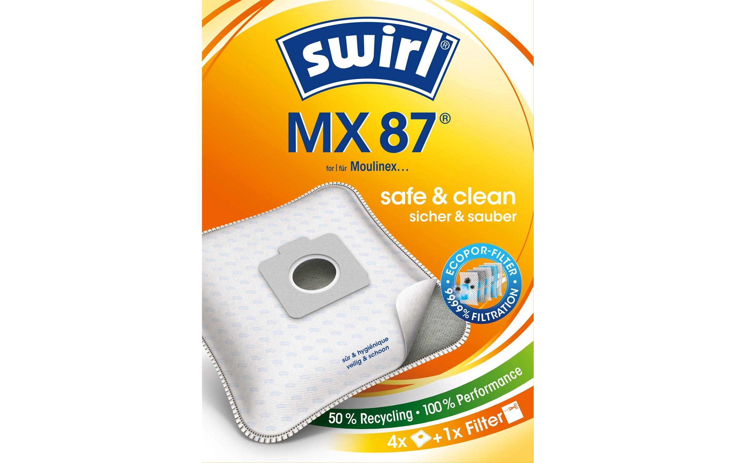 Staubfilterbeutel MX 87 EcoPor 4 StückErsatz-Staubbeutel für bestimmte Staubsaugermodelle von Moulinex und Krups