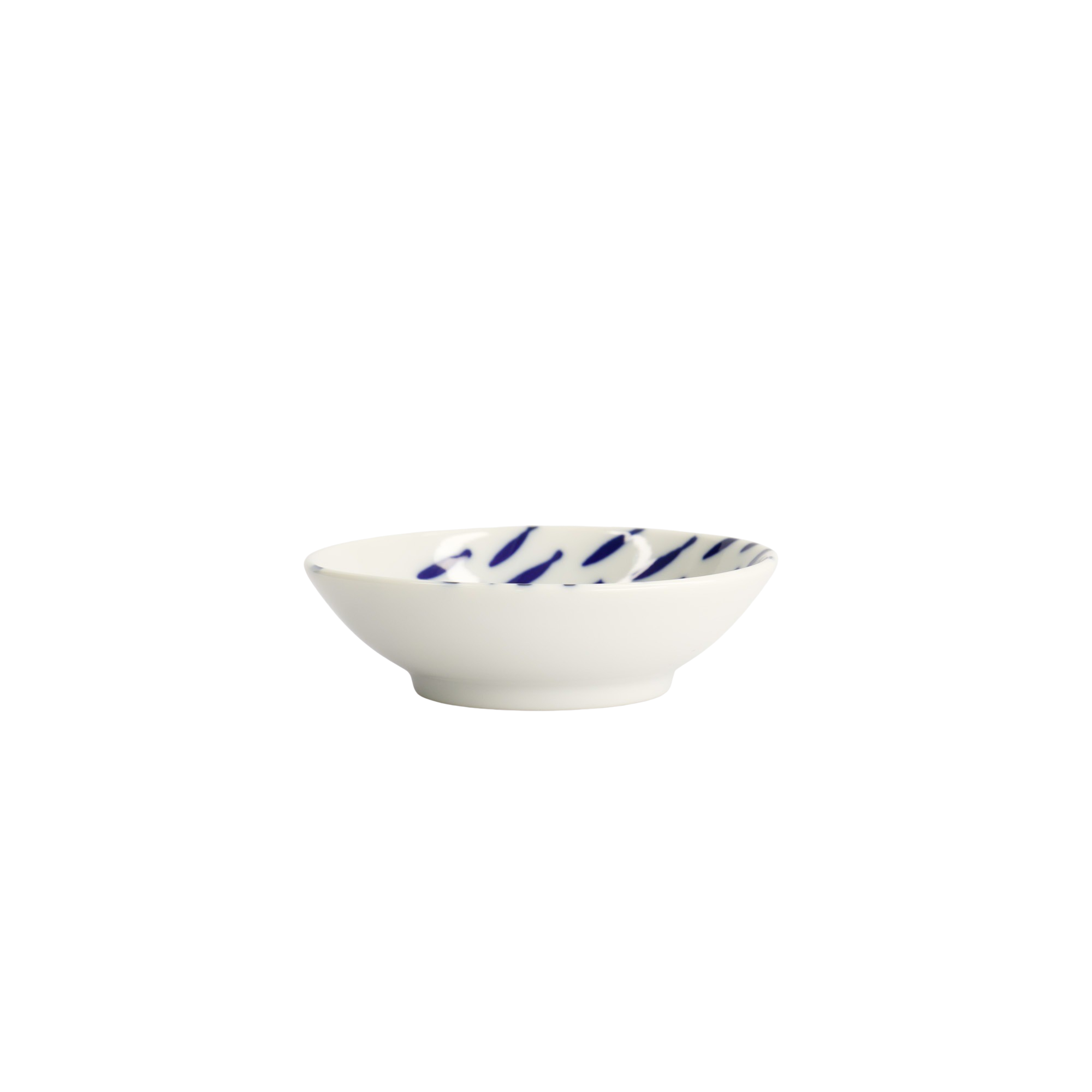 Tokyo Design Studio  Fish Kawaii Sauce skål, blå/hvid - Ø9 cm.