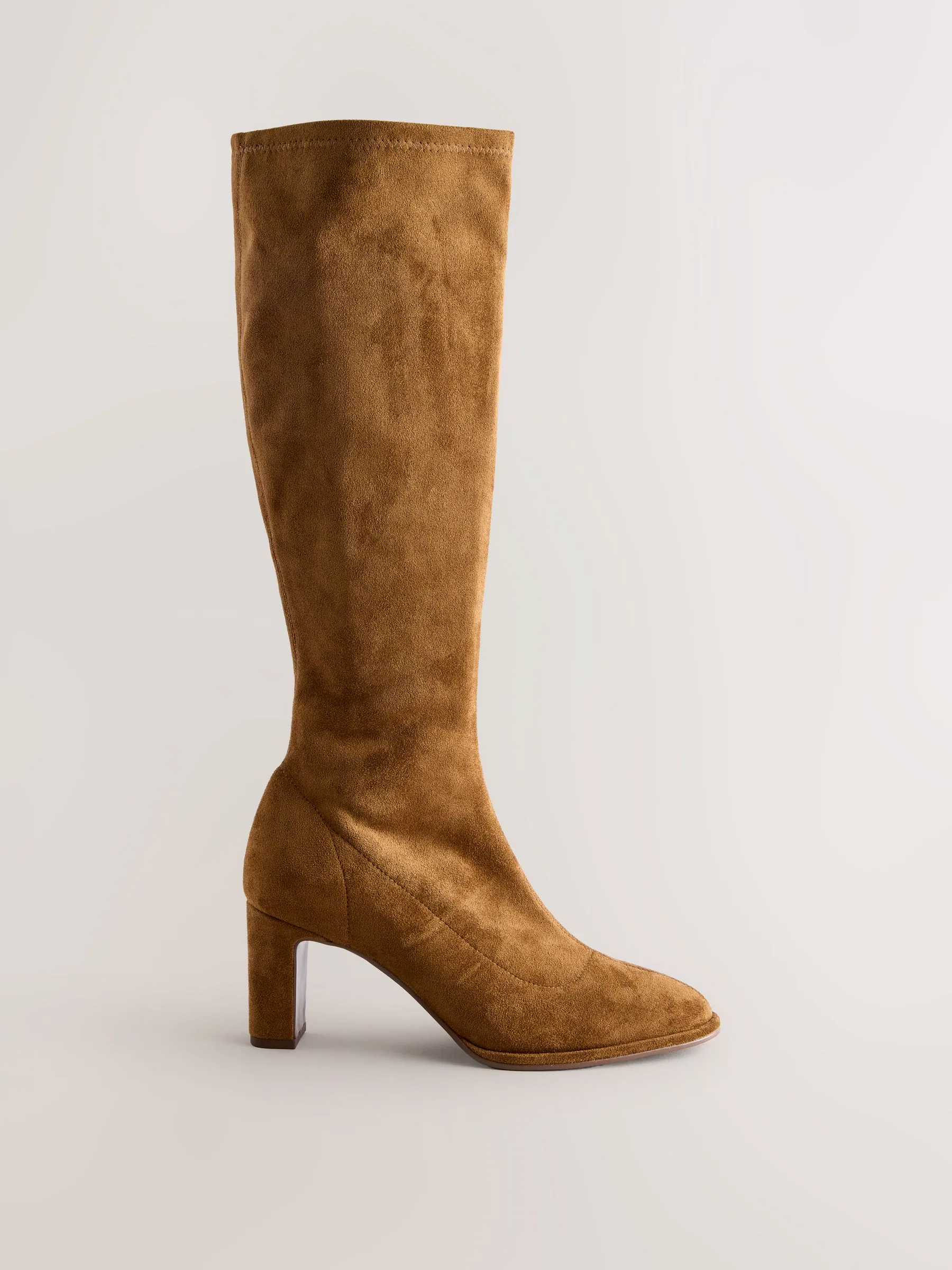 Lichtbruin - Forever Comfort® Round Toe Knee High Sock Boots