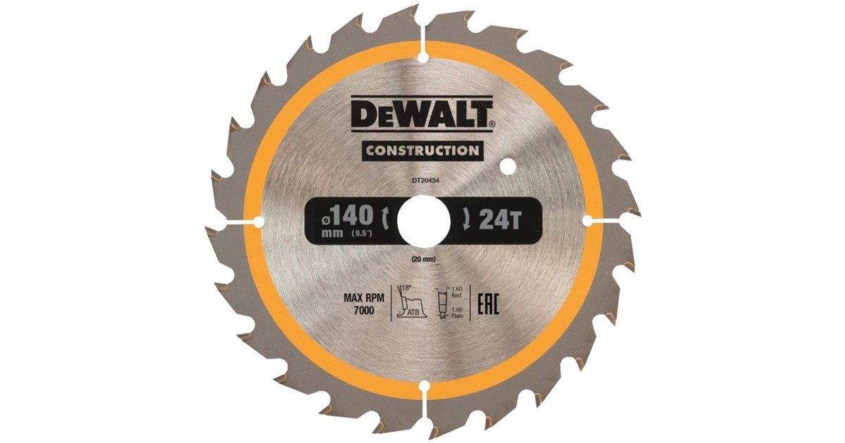 DEWALTCirkelzaagblad Construction  (Ø 140 mm, 24 tanden)