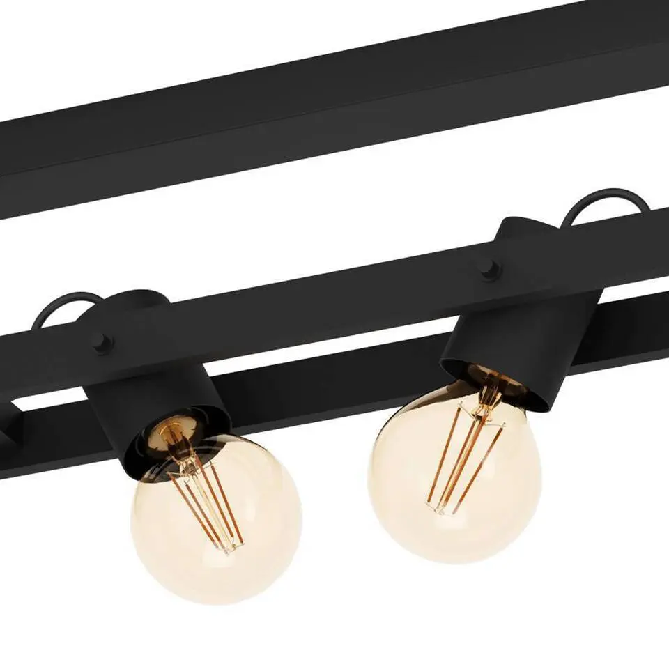 EGLO Plimsoll Plafondlamp - E27 - 77 cm - Zwart - Hout