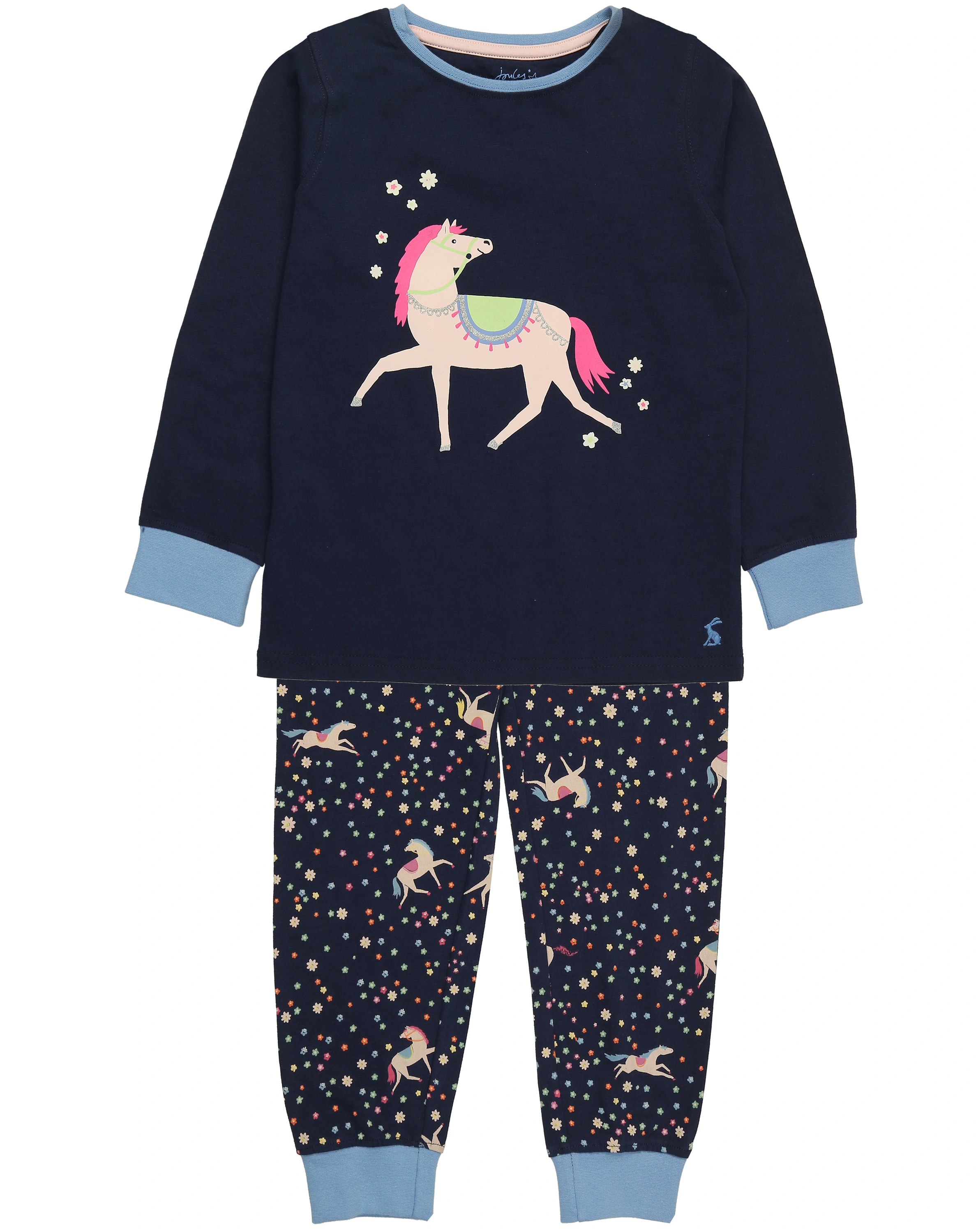Schlafanzug lang SLEEPWELL - HORSE in blau