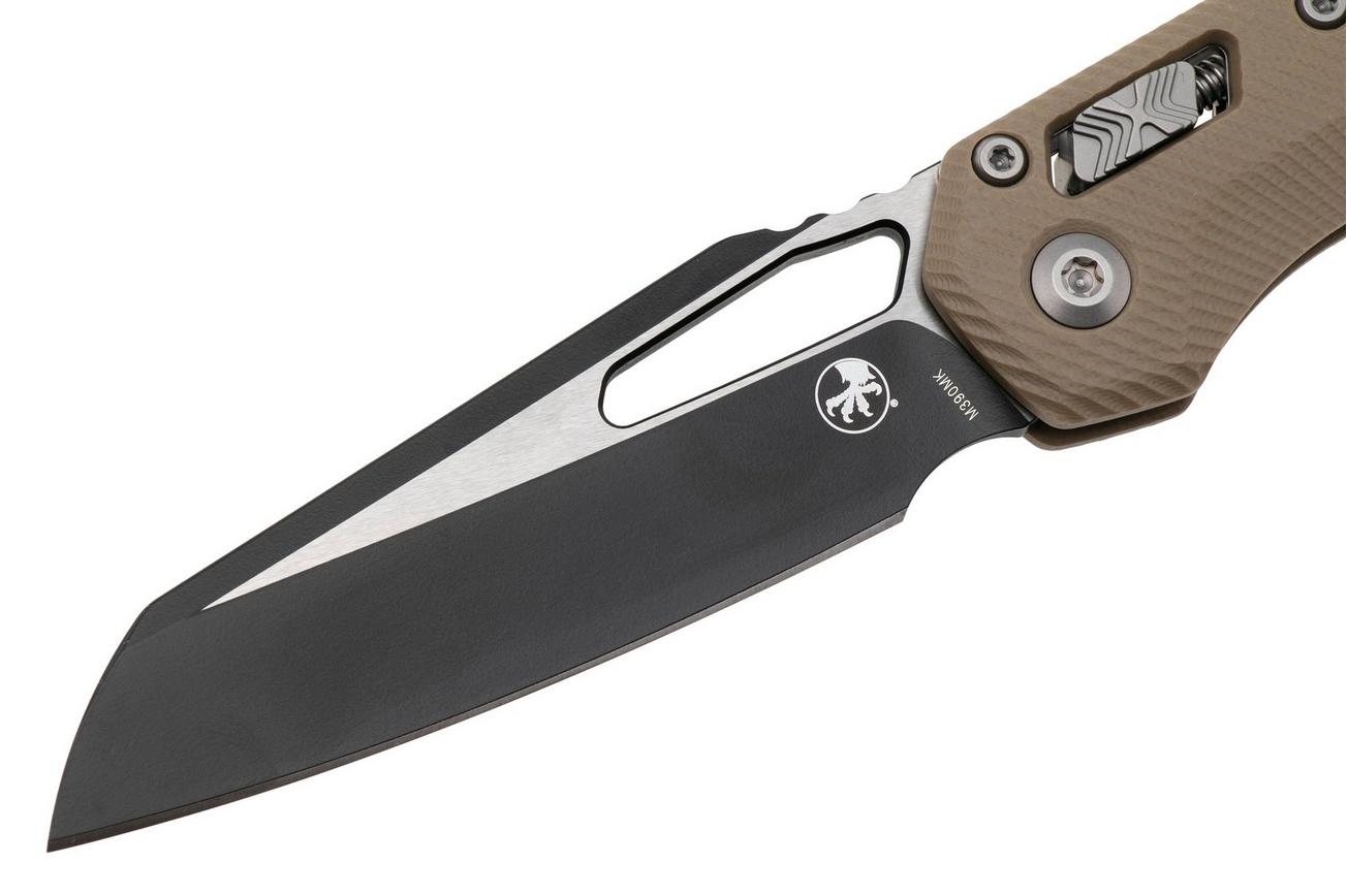 Microtech MSI Standard Issue 210-1FLGTTA, Two Tone Black M390MK, Fluted Tan G10 zakmes
