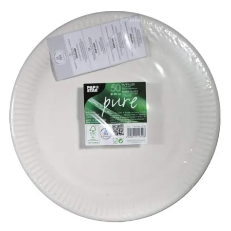 Pap Star Teller aus Pappe pure rund Ø 29 cm weiss 50 Stück