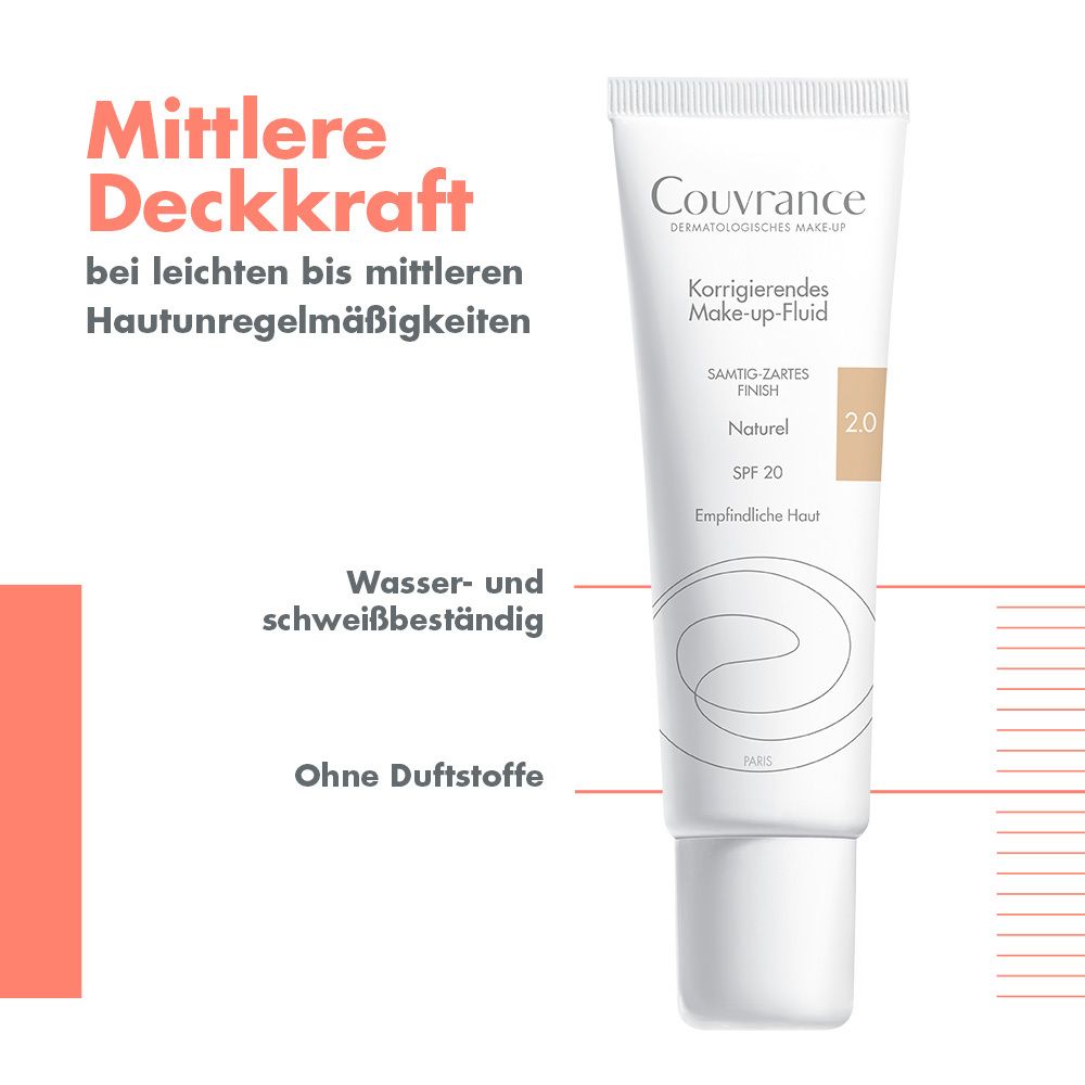 Avène Couvrance korrigierendes Make-up Fluid 02 Naturel mit UV-Schutz