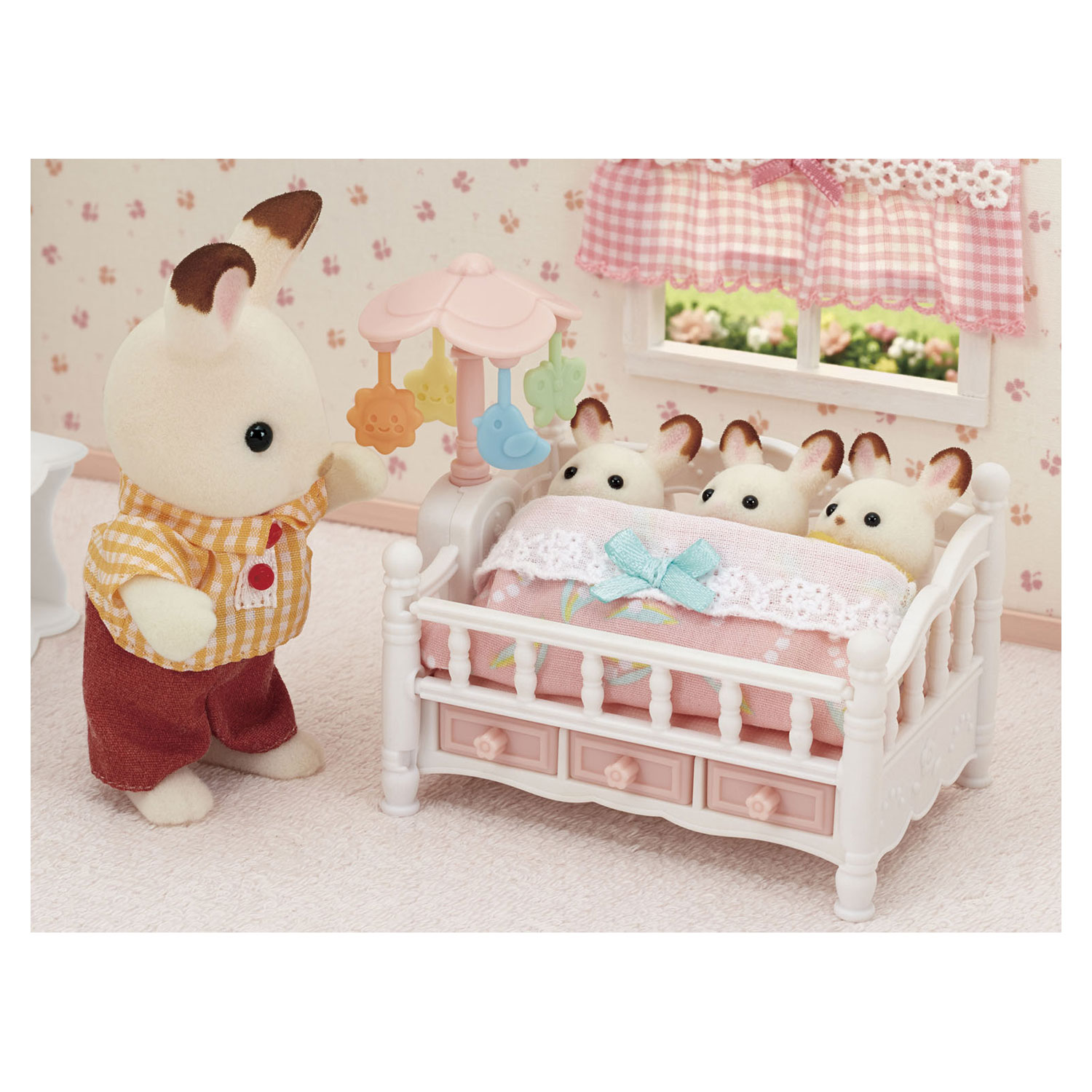 Sylvanian Families 5534 Bed voor Drieling met Mobiel