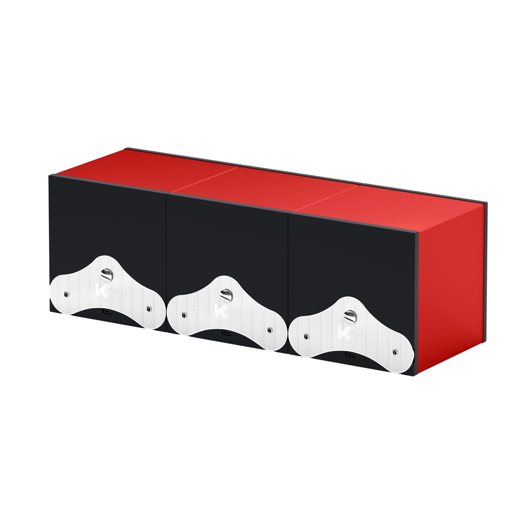 SwissKubik Masterbox Aluminium Rot - 3 Uhren