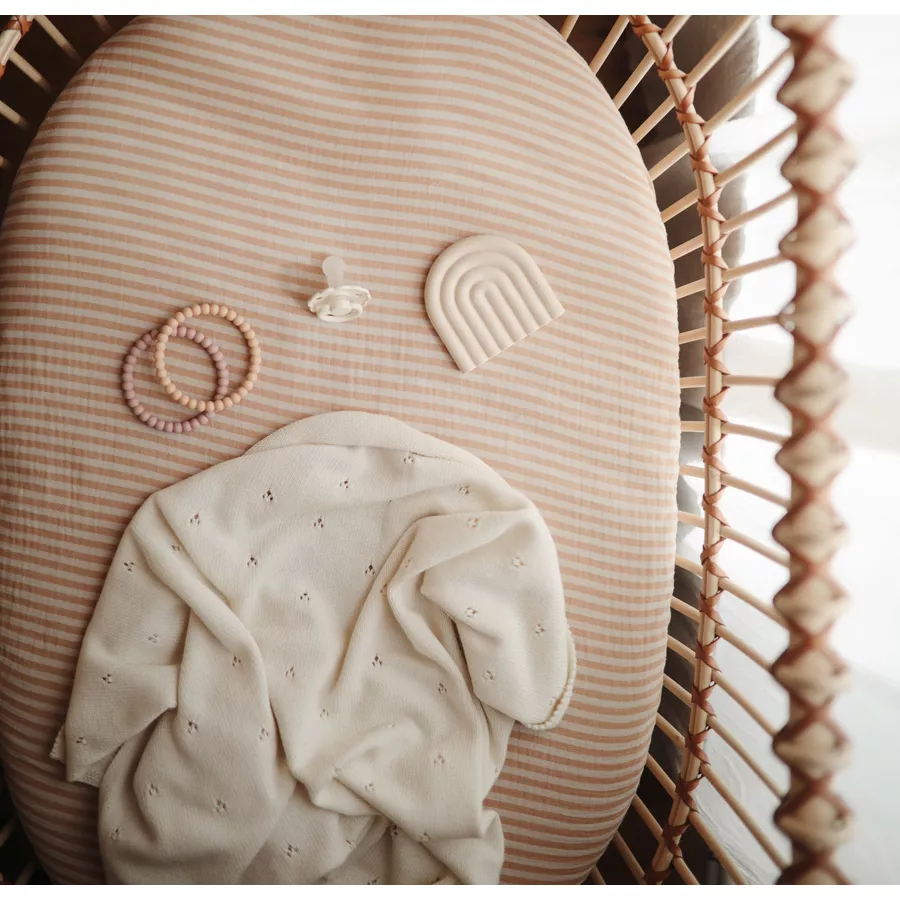 mushie Strickdecke Pointelle Ivory 80 x 100 cm
