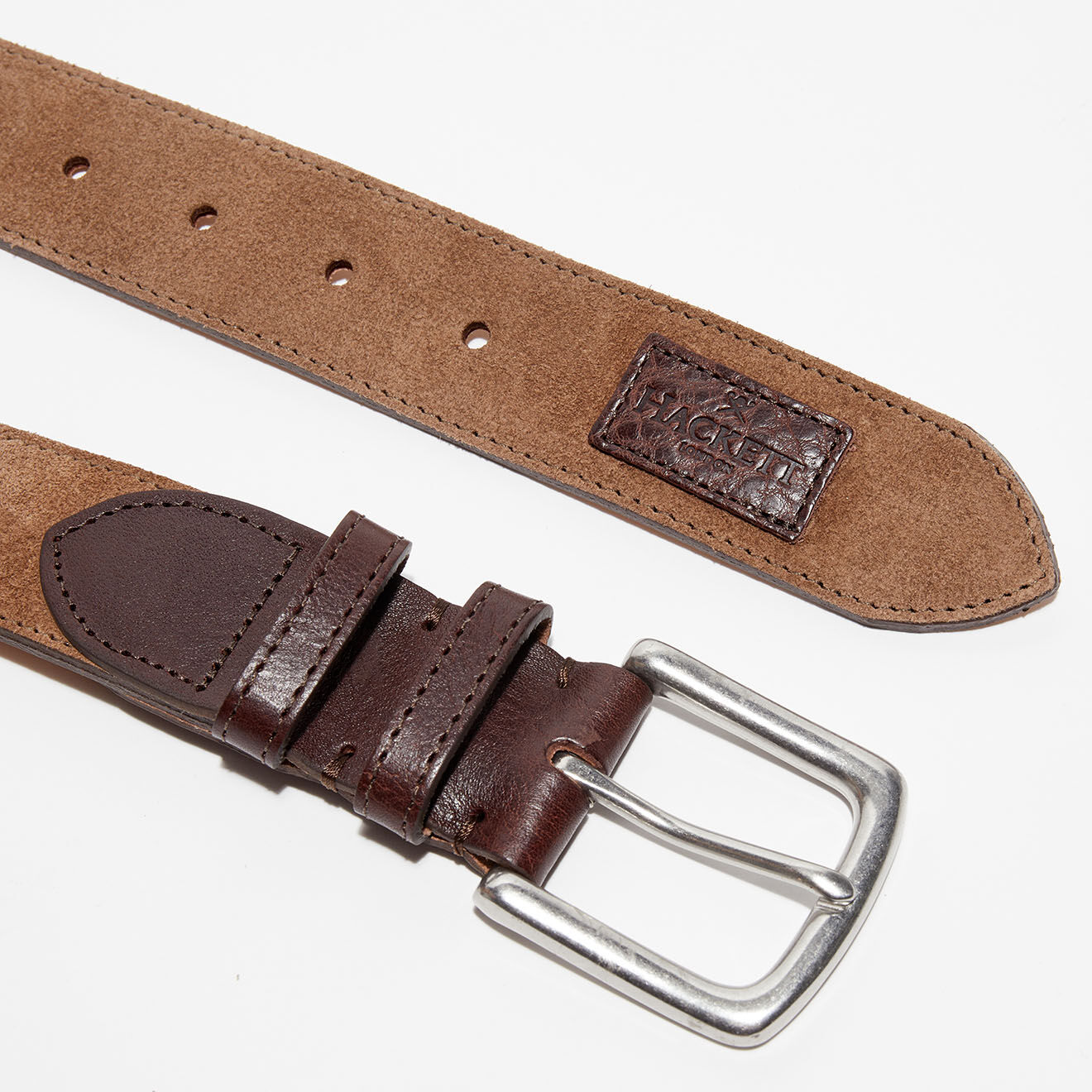 Hackett London Ceinture en Velours de Cuir marron