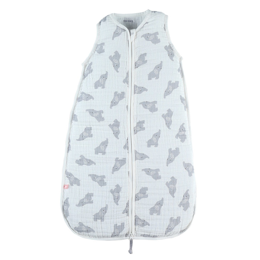 Gigoteuse en mousseline de coton bio 70 cm Anna gris clair