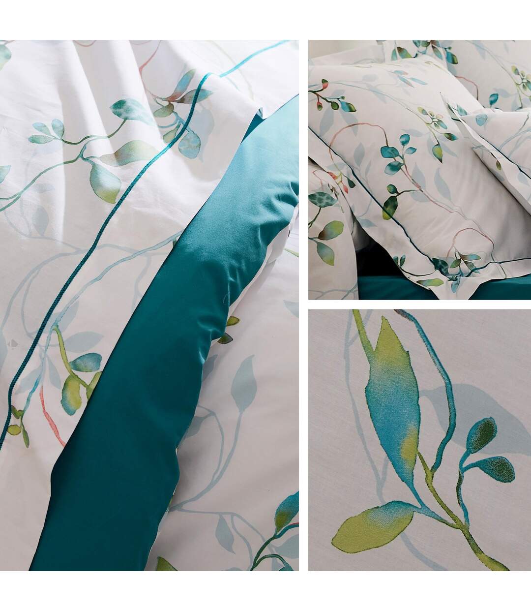 Drap plat 280x325 cm Percale coton FLANER vert Jade