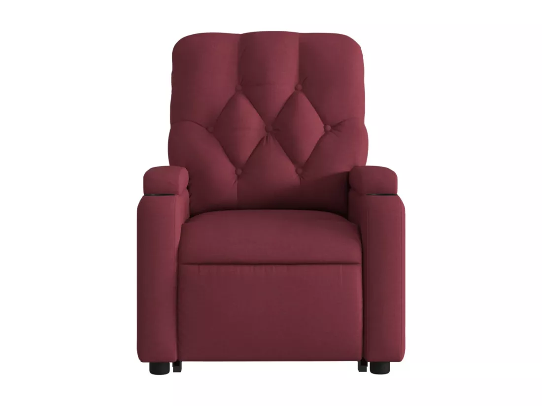 Fauteuil inclinable électrique rouge bordeaux tissu