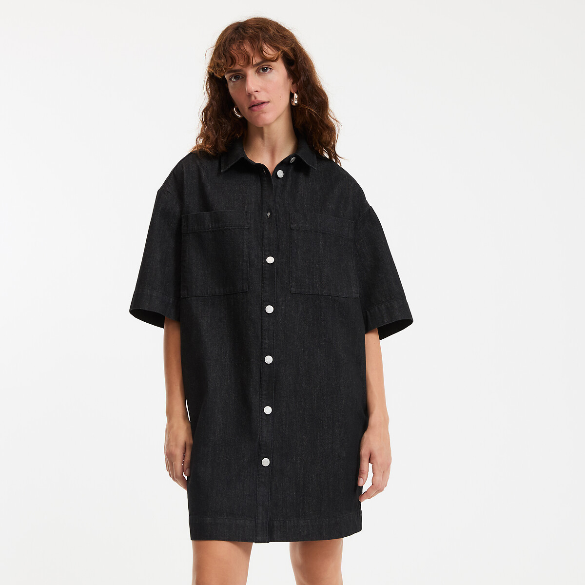 COLEÇÕES LA REDOUTE<br>Losvallende korte jurk em denim, Signature SARA