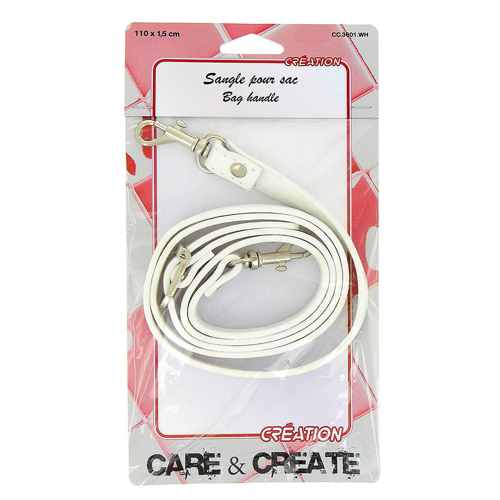Sangle pour sac plate blanche 110cm