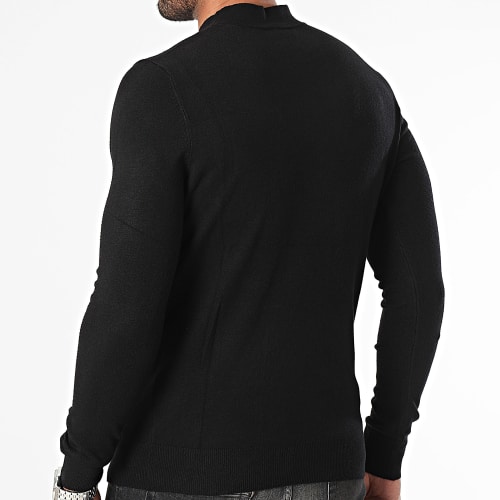 Pull Col Cheminée Noir