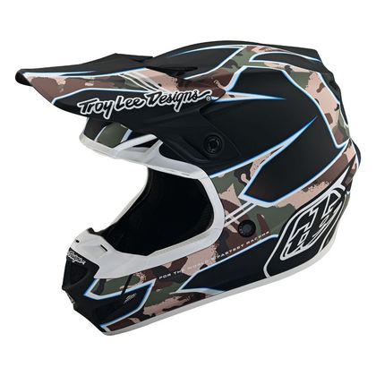 Casque cross TroyLee design SE4 POLYACRYLITE MATRIX MIPS 2024 - Vert / Noir
