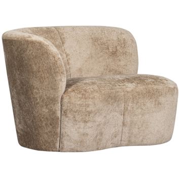 WOOOD fauteuil Stone taupe velvet structuur met leuning links