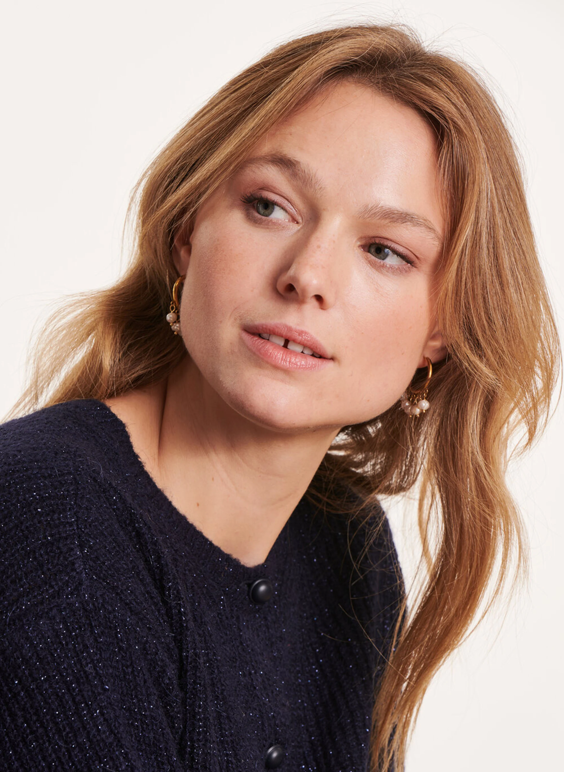 Boucles d'oreilles percées multi perles | Jaune