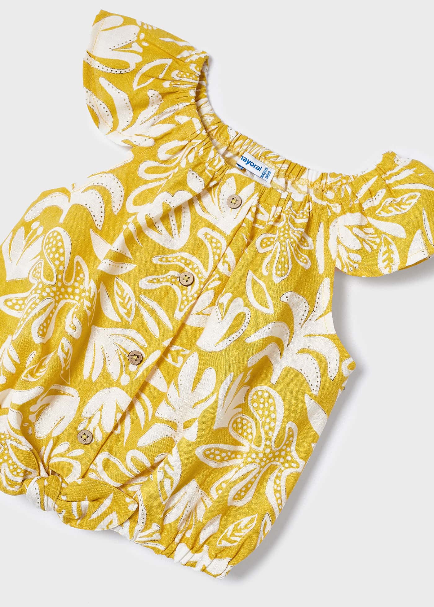 Top estampado Honey Girl com nó