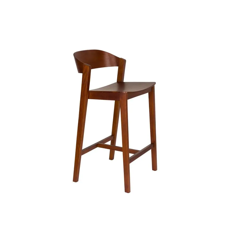 Housecraft Living Wooz Barkruk 65 cm Eikenhout Walnoot bruin