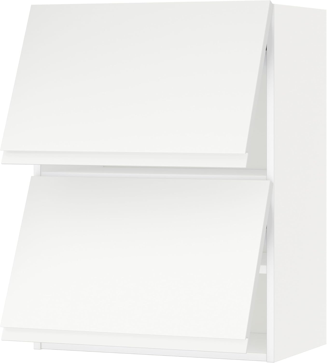 METOD Hängeschrank horizontal mit 2 Türen, 60x80 cm, Weiß/Voxtorp Mattweiß